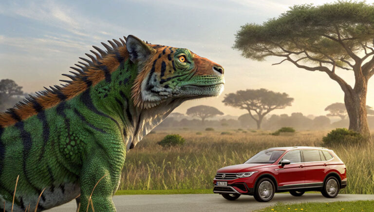 Volkswagen Tiguan sức kéo hổ báo trong lớp áo kỳ nhông