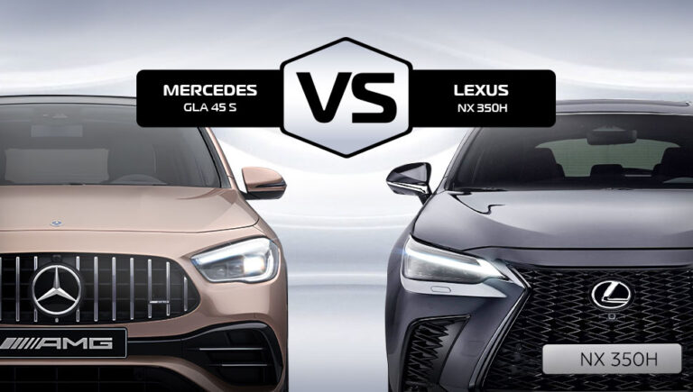 AMG GLA 45 S nổ máy chờ Lexus NX 350h đang lướt tới