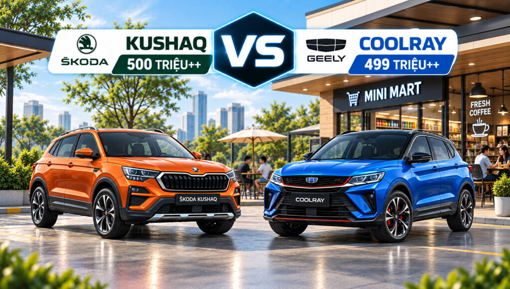 So sánh Skoda Kushaq và Geely Coolray 500 triệu. Ngon