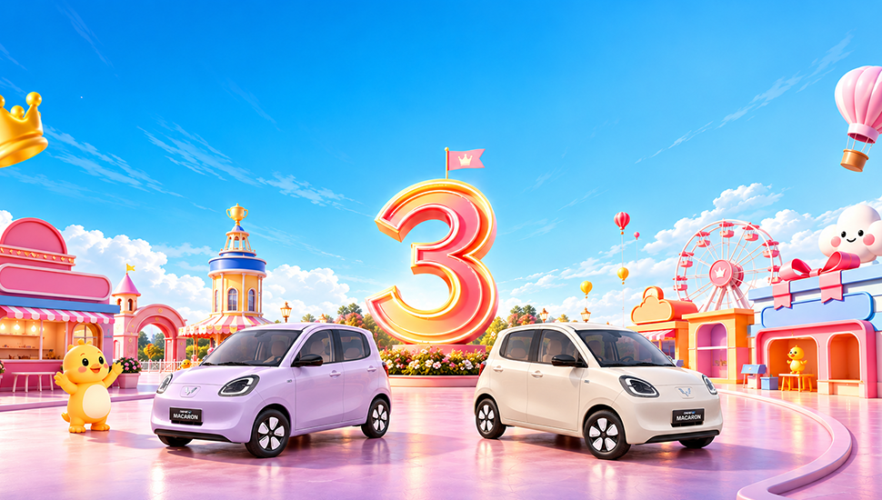 Xe công chúa Wuling Macaron 5 cửa, nằm giữa ngã ba